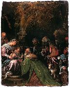 Follower of Jacopo da Ponte The Adoration of the Magi oil painting on canvas